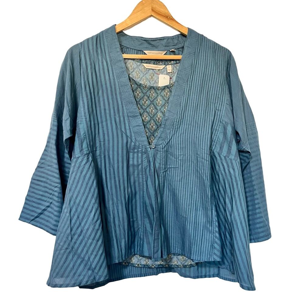 Soft Surroundings Commelina Top & Tank Size‎ M Blue Floral Boho Prairecore NWT